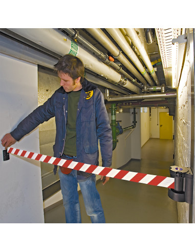 Morion magnetische wandcassette met lint, rood wit