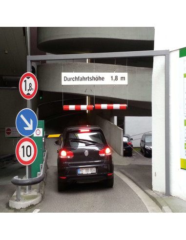 Hoogtebegrenzer, kunststof, rood wit