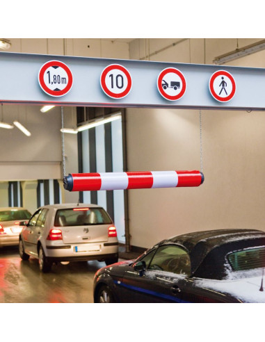 Hoogtebegrenzer, kunststof, rood wit