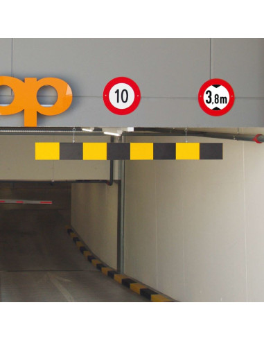 Hoogtebegrenzer, aluminium, geel zwart