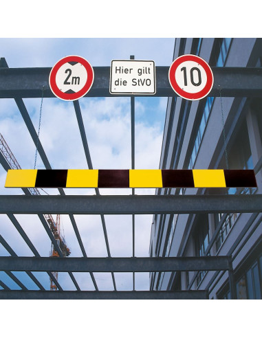 Hoogtebegrenzer, aluminium, geel zwart