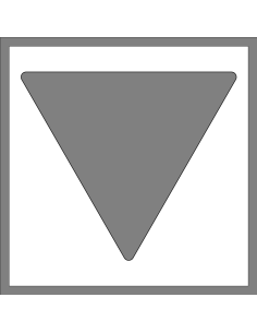 Spuitsjabloon haaientand - dibond, met driehoek of haaientand, vierkant, wit