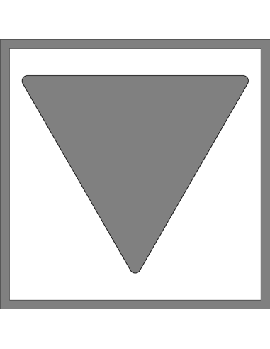 Spuitsjabloon haaientand - dibond, met driehoek of haaientand, vierkant, wit