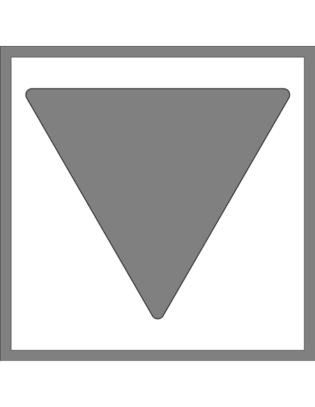 Spuitsjabloon haaientand - dibond, met driehoek of haaientand, vierkant, wit