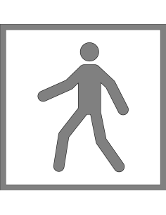 Voetpad sjabloon, vierkant, wit, P004