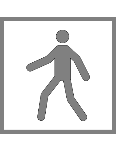 Voetpad sjabloon, vierkant, wit, P004