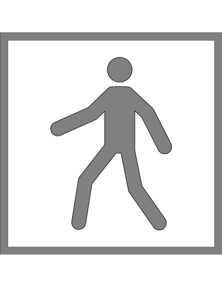 Voetpad sjabloon, vierkant, wit, P004