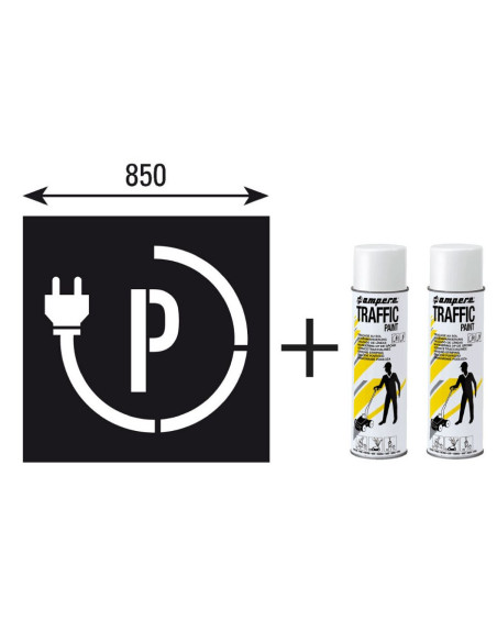 Spuitsjablonen elektrisch parkeren - kunststof - 2 stuks, P met stekker