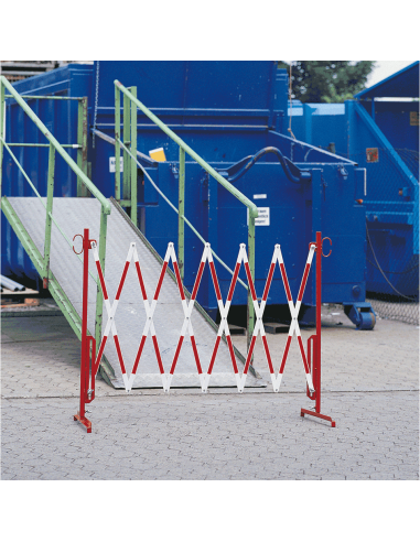 Schaarhek - staal - rood wit