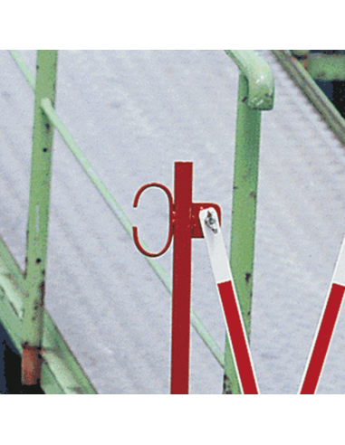 Schaarhek - staal - rood wit