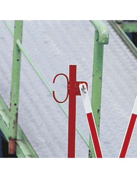 Schaarhek - staal - rood wit