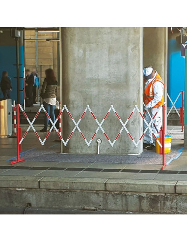 Licht schaarhek - staal - rood wit