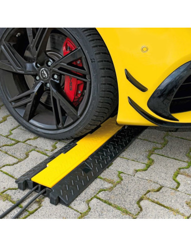 Kabelbrug 2 kanalen - geel zwart - 1000 x 250 x 45 mm