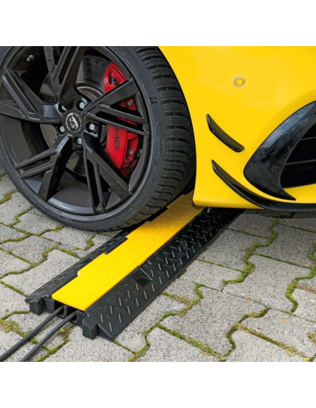 Kabelbrug 2 kanalen - geel zwart - 1000 x 250 x 45 mm