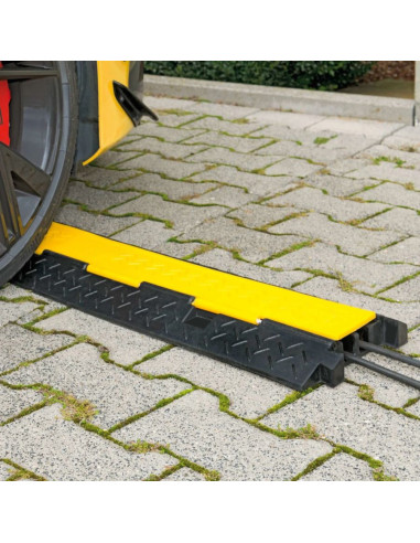 Kabelbrug 2 kanalen - geel zwart - 1000 x 250 x 45 mm