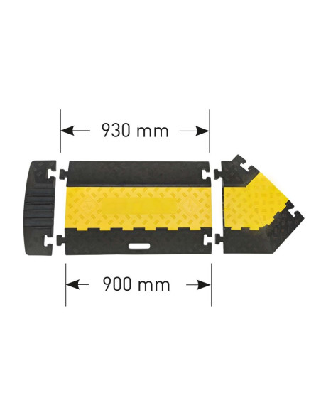 Kabelbrug 5 kanalen - geel zwart - 930 x 590 x 50 mm