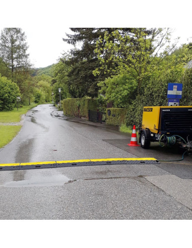 Kabelbrug 3 kanalen - geel zwart - 960 x 600 x 75 mm