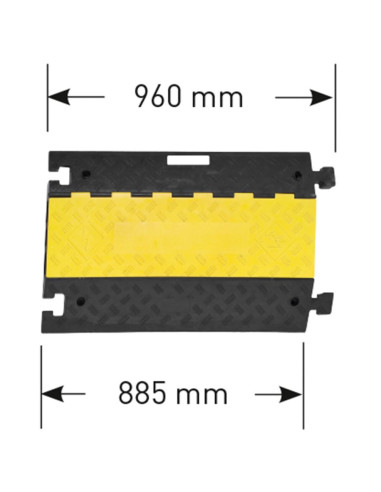 Kabelbrug 3 kanalen - geel zwart - 960 x 600 x 75 mm
