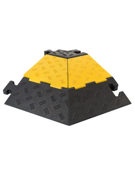 Hoekstuk kabelbrug 3 kanalen - geel zwart