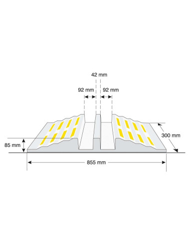 Slangbrug - zwart - 855 x 300 x 85 mm