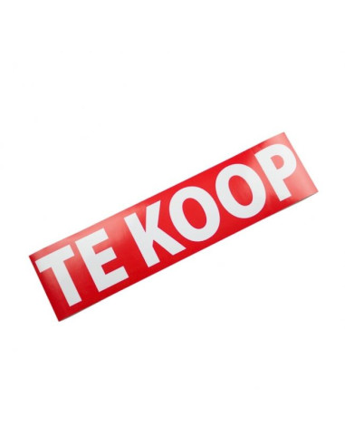 Te koop sticker - 400 x 100 mm - rood wit