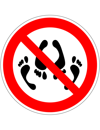 Seks verboden sticker - rood wit - zelfklevende folie - symbool seks voetjes met rode streep