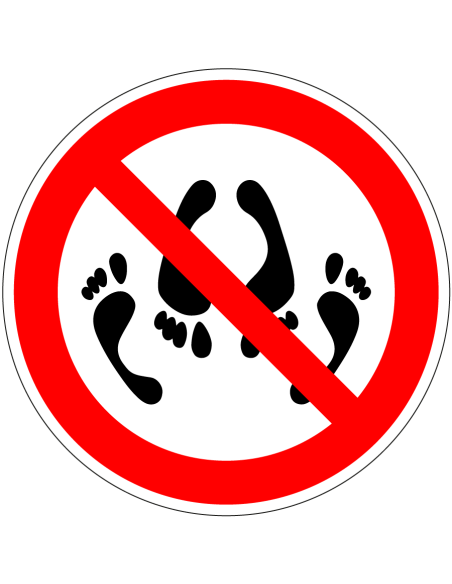 Seks verboden sticker - rood wit - zelfklevende folie - symbool seks voetjes met rode streep