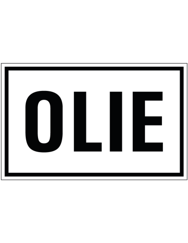 Olie bord - zwart wit - rechthoekig - Nederlandse tekst olie