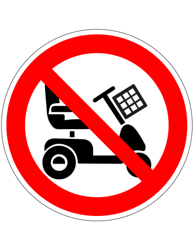 Verbodsbord scootmobielen - kunststof - rood wit - rond -symbool scootmobiel met rode streep