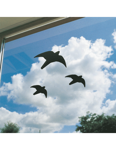 Raamstickers vogels - zwart - set van 3 stuks