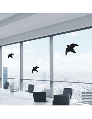 Raamstickers vogels - zwart - set van 3 stuks