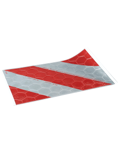 Reflecterende laadklepvlag zonder houder - 440 x 260 mm - rood grijs