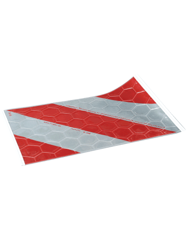 Reflecterende laadklepvlag zonder houder - 440 x 260 mm - rood grijs