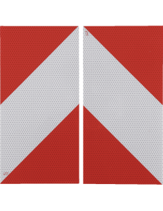 Reflecterend rood wit markeringsbord - magneetfolie - 8 stuks