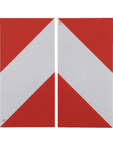 Reflecterend rood wit markeringsbord - magneetfolie - 8 stuks