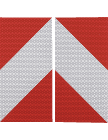 Reflecterend rood wit markeringsbord - magneetfolie - 8 stuks