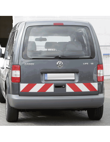 Reflecterend rood wit markeringsbord - magneetfolie - 8 stuks