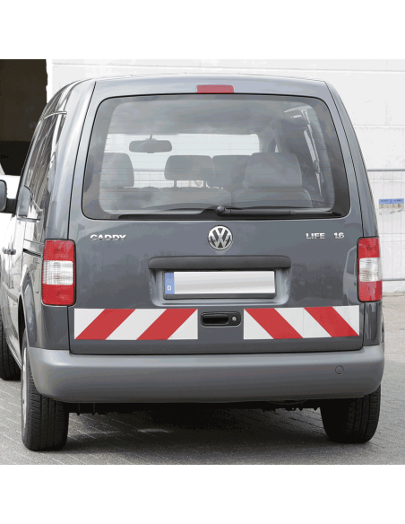 Reflecterend rood wit markeringsbord - magneetfolie - 8 stuks