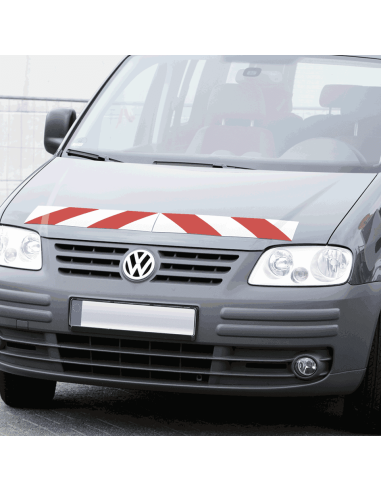 Reflecterend rood wit markeringsbord - magneetfolie - 8 stuks