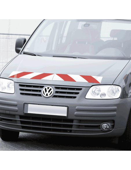 Reflecterend rood wit markeringsbord - magneetfolie - 8 stuks