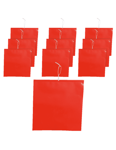 Rode vlaggen uitstekende lading - 300 x 300 mm - 10 stuks
