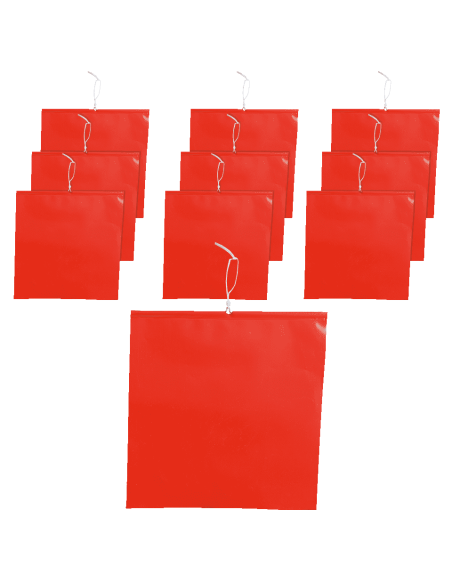 Rode vlaggen uitstekende lading - 300 x 300 mm - 10 stuks