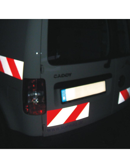 MORION magnetische voertuigmarkering - reflecterend - 8 stuks - rood wit