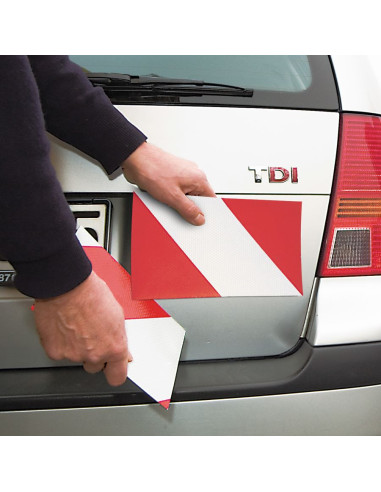 MORION magnetische voertuigmarkering - reflecterend - 8 stuks - rood wit