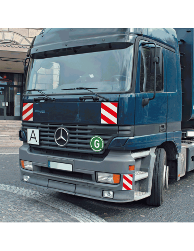 Rood wit markeringsbord vrachtwagen - retroreflecterend - aluminium