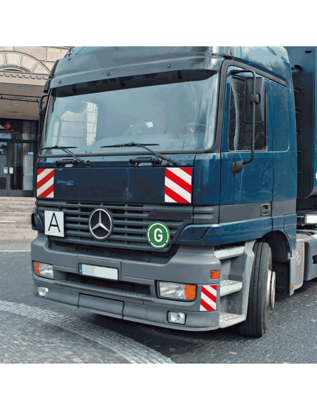 Rood wit markeringsbord vrachtwagen - retroreflecterend - aluminium