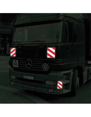 Rood wit markeringsbord vrachtwagen - retroreflecterend - aluminium