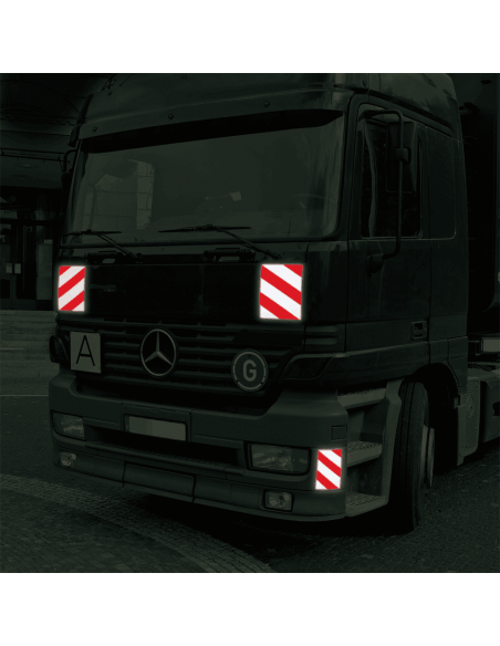 Rood wit markeringsbord vrachtwagen - retroreflecterend - aluminium