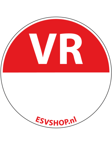 Vrijdag dagsticker op rol, 25 meter, rood wit, rond, met tekst