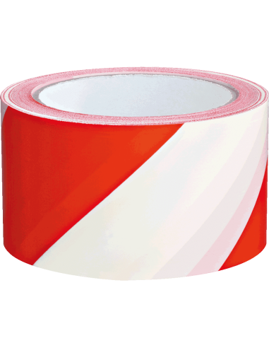 Markeringstape - zelfklevend PVC - 66 meter op rol - rood wit
